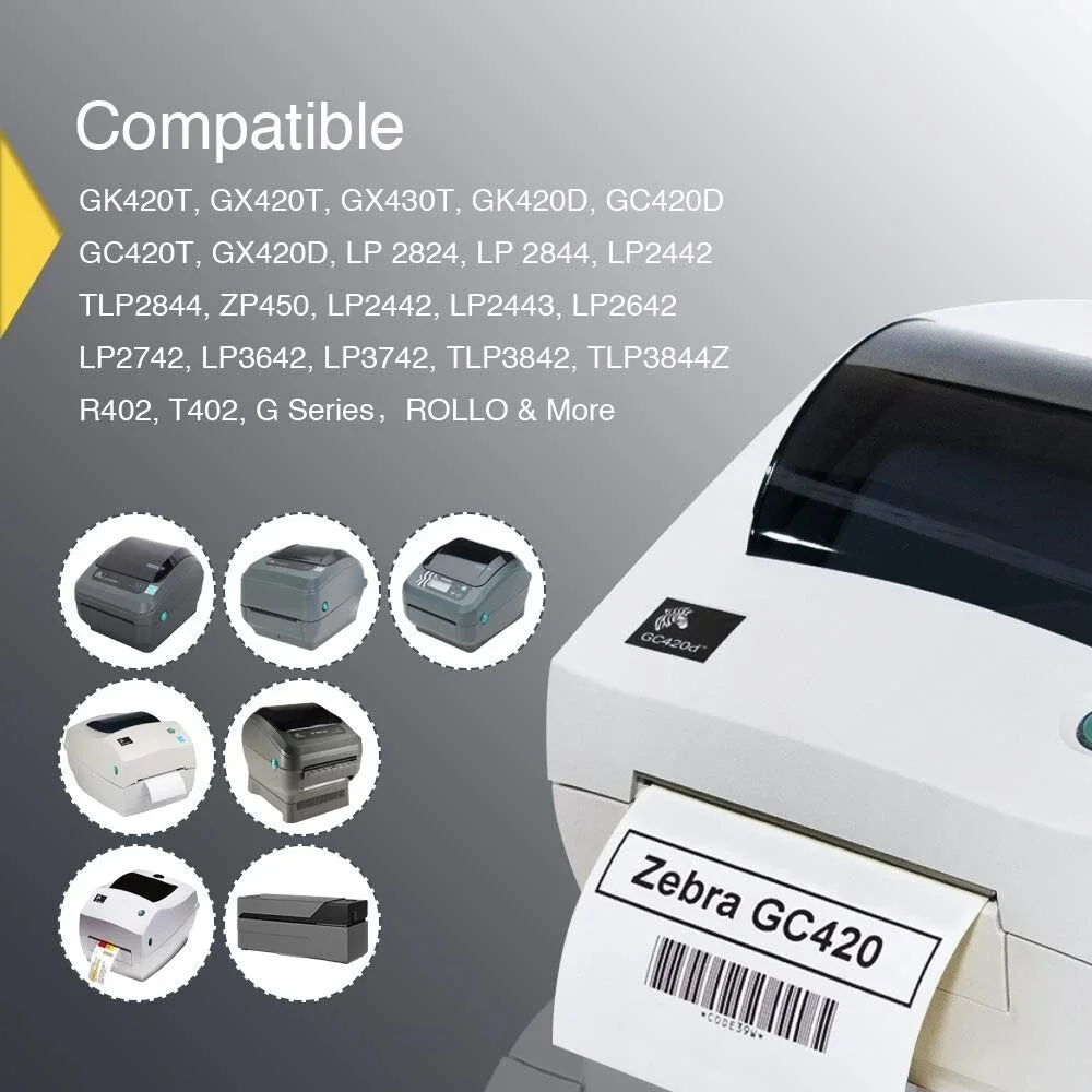 BETCKEY 1in x 0.5in Thermal Labels 2430ct Roll New Compatible Zebra Rollo Printe